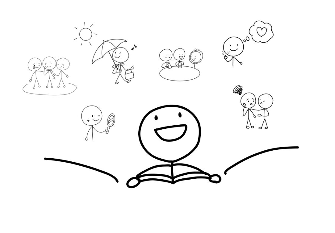 「先輩たちから学ぶ」のイラスト