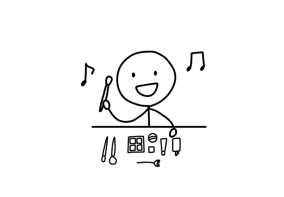 「楽しむメイク」のイラスト